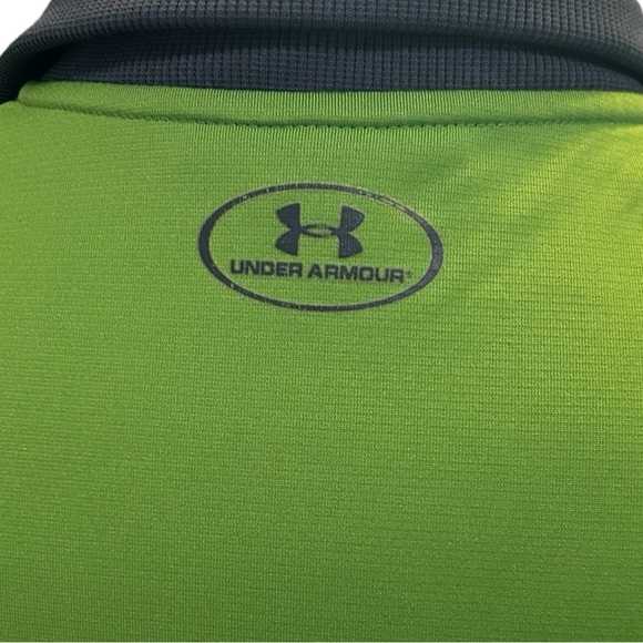Under Armour Men's Track Jacket Neon Med Green Gray Full Zip, Gym Fitness Casual - Picture 4 of 10